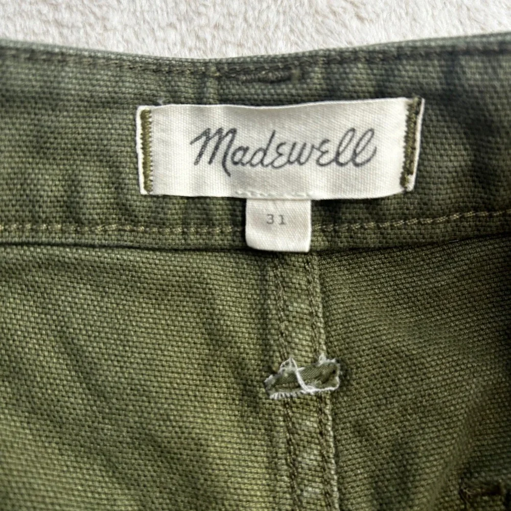 Madewell‎ Olive Green Utility Shorts Womens Size 31 Patch Pocket Canvas Fatigue